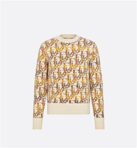 dior sweater with dior oblique motif|Dior Oblique Sweater Beige and Brown Virgin Wool Jacquard.